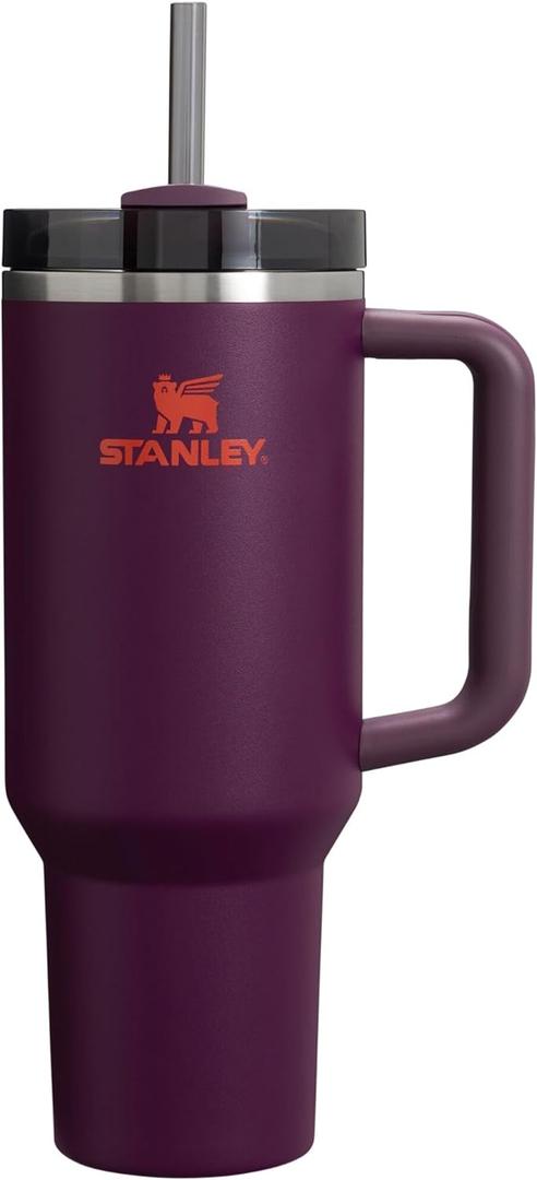 STANLEY Quencher H2.0 Tumbler with Handle and Straw 40 oz | Flowstate 3-Position Lid | Cup Holder Compatible for Travel | Insulated Stainless Steel Cup | BPA-Free | Plum