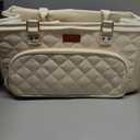 MOMCANDO Diaper Bag Tote with Dividers, Zipper, Top Cover and Strap, Larger Size with insulated storage bag - Beige