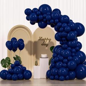 Navy Blue Balloons 145pcs Different Sizes 5in 10in 12in 18in Dark Blue Round Latex Balloon Arch Kit Garland for Graduation Wedding Baby Shower Birthday Party Decoration