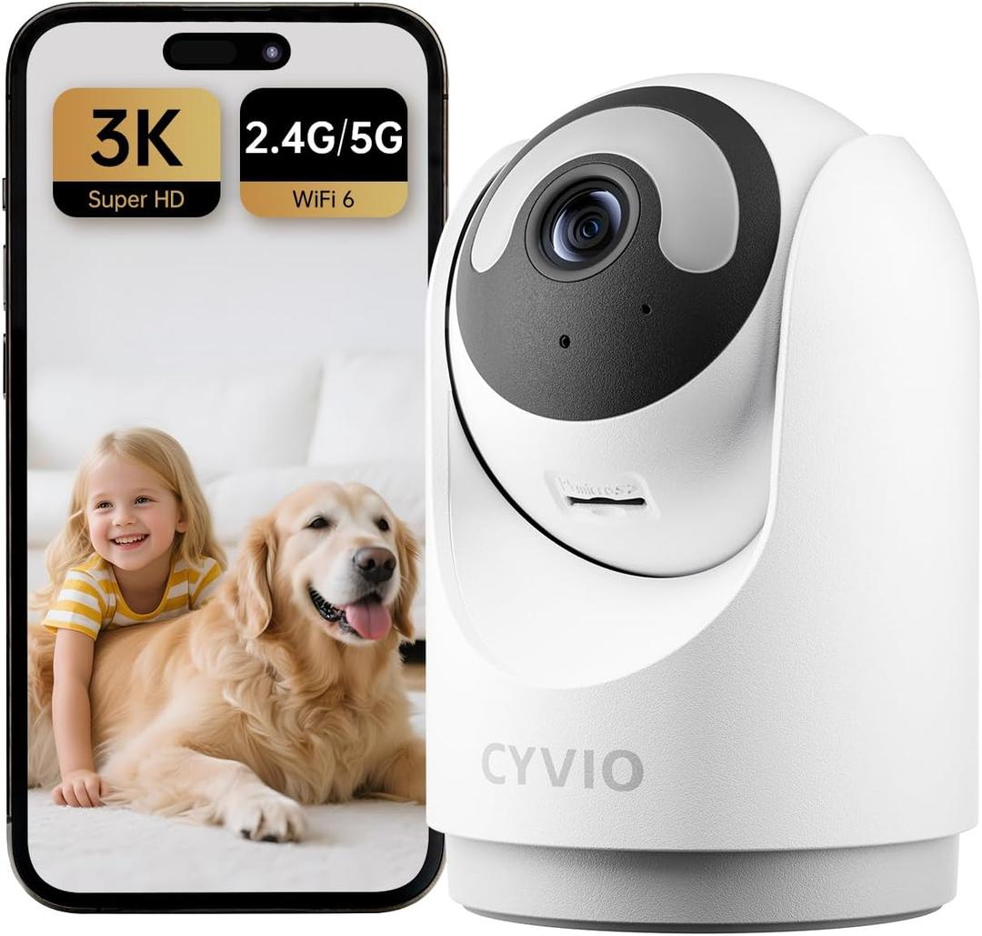 Indoor Security Camera, 5MP Plug-in Wireless WiFi Home Camera with Smart Night Light, 360 Pan/Tilt, AI Motion Detection, 2-Way Audio, No Subscription, Local Storage (SD Card Not Included)