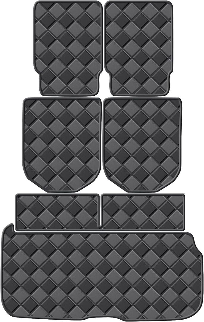 Cargo Mat for Mercedes-Benz GLS-Class 2020-2024 6 Seats Trunk Mat & 2ND+3RD Row Rear Backrest Mat, All Weather Rear Cargo Liner Back Seat Cover Protector, GLS-104, 