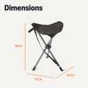 Portable Camping Stool, Collapsible, Lightweight, for Hiking, Hunting, Fishing, Black