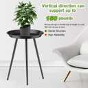 Round Side Table, Small Round End Table Bedside Table, Metal Patio SideTable for Living Room, Bedroom Patio Yard Porch Garden Balcony Bedside Plant Stand Indoor Outdoor, 13 * 21.25 Inches