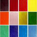 12 Sheets Stained Glass Pack, 6" X 4" Cathedral Art Mosaic Glass Tiles for Crafts, Mixed Texture