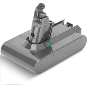 Upgraded 21.6V 6000mAh V6 Replacement Battery Compatible with SV03 SV04 SV05 SV06 SV07 SV09 VTC4 DC58 DC59 DC61 DC62 DC72 DC74 V6 Animal V6 Absolute V6 Motorhead Handheld Vacuum (Silvery)
