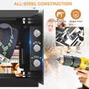 1.0 Cub Small Safe for Home, Mini Safe Box for College Dorm Room
9.8''Dx13.8''Wx9.8''H, Alarm System, LED Light, Wall/Floor Mountable Hidden Safes for Cash, Jewelry, Medicine