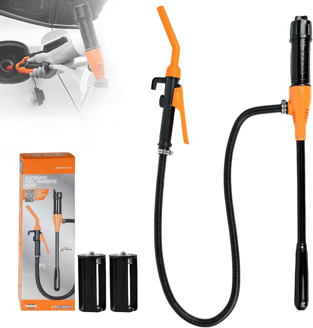 Portable Power Battery Pump, Battery Operated Electric Siphon Pump Water Transfer Pump, Easy to Use Manual Portable Fuel Pump and on-Spill Design Transfer Pump for Fuel, Diesel, Water