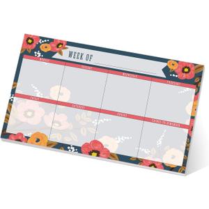 Modern Floral Sticky Note Weekly Calendar / 16.25" x 11" Repositionable Fill-in Planner/Large Weekly Undated Wall Calendar