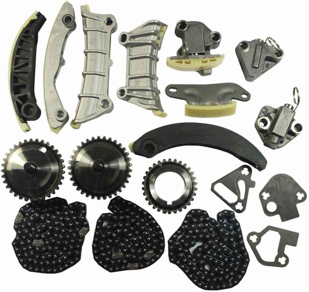 3.6L Timing Chain Kit Guide Tensioner Sprocket Cadillac CTS SRX STS GMC Acadia Chevy Equinox Malibu Traverse Buick Enclave Timing Chain Set 2.8L 3.0L 3.6L DOHC 24V Replace# 9-0753S replacement parts