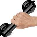 Upgraded Grab Bars for Shower Bathtub Bathroom Wall, Heavy-Duty Suction Grab Bars Shower Handle Safety for Elderly Seniors Handicap, No Drilling Tool-Free, Easy Removal and Reusable (Black)