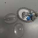 Hicarer Wedding Bouquet Charm for Wedding Memory Lacy Oval Bride Memorial Angel Photo Charm You Are Always in My Heart for Bridal Party (Double Pendant Style)