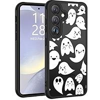 LUMARKE for Galaxy S21 Case with Enhanced Camera Lens Protection, Translucent Matte Acrylic Phone Cover - Aesthetic Floral Design for Women Girls - Cute Ghost