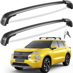 Tuyoung Lockable 220lb Roof Rack Cross Bars Compatible with Mitsubishi Outlander 2022-2025 & Outlander PHEV 2023-2025 (Not for Outlander Sport), Lockable Aluminum Black Crossbar Luggage Rooftop