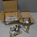 Lanwandeng 2 Sets All Keyed Same Entry Door Knob and Single Cylinder Deadbolt Combo Set, Round Ball Satin Nickel Exterior Door Knobs with Lock and Keys for Entrance and Front Door