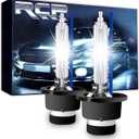 RCP - D2S8 - (A Pair) D2S/ D2R 8000K Xenon HID Replacement Bulb Ice Blue Metal Stents Base 12V Car Lamps Head Lights 35W
