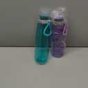 Amazon Basics Tritan BPA-Free Leak-Proof Water Bottles with Action Lid, 2-Pack, 24 oz Blue & Purple