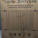 Cumbor 29.7-46" Baby Gate for Stairs, Toddler Safety Essentials for The House, Auto Close Dog Gate for Doorways, Mom's Choice Awards Winner-Easy Install Pressure Mounted Pet Gates for Dogs, White