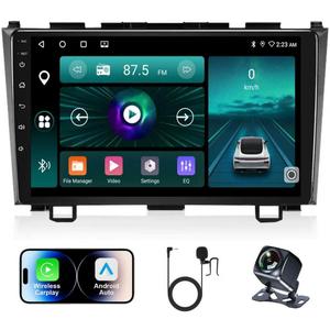 Car Stereo for Honda CRV 2007-2011, 9" Android Radio with 2GB+64GB, Wireless CarPlay & Android Auto, GPS Navigation, Bluetooth, WiFi, Backup Camera, FM/RDS, SWC