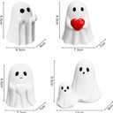 Halloween Decor Ghost Figurine, Spooky Resin Ghost Statue, Cute Finger Ghost Figurines, Gothic Resin Halloween Decoration for Indoor Tabletop Home Decor (Style-C)