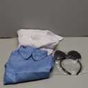 Halloween Costume for Girls, Bule White Callar Dress, White Apron and Black Headband, Set(130)