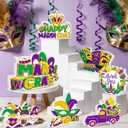 Mardi Gras Decorations Wooden Table Centerpieces for Mardi Gras Party Decoration Rustic Mardi Gras Table Decorations for Office Home Party Supplies Decor