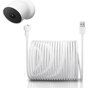 34ft Power Cord Compatible with Google Nest Cam(Battery) Camera, Magnetic Charging Cable for Google Nest Cam Indoor Outdoor Camera
