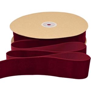 Burgundy Velvet Ribbon 1-1/2 Inch  25 Yards Ribbon for Gift Wrapping Christmas Wreath Bow DIY Sewing Projects