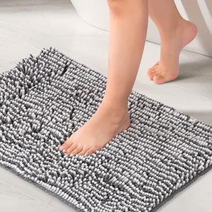 NUOVARUGS Bathroom Rugs - Absorbent Bath Mat, Non-Slip Washable Bathroom Rugs, Soft and Comfortable (20" x 32", Gray)