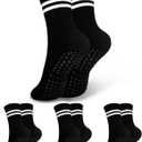 Pilates yoga non-slip socks fit hospitals, yoga studios, outdoor. Gifts for ballet dancers, seniors, dears. (Black)