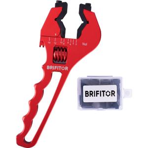 Non-Marring AN Fittings Wrench Adjustable Aluminum AN Wrench For 3AN-12AN Hose End Fittings With Replaceable Hex Type & Flat Type Jaw Clamps To Prevent Scratches on AN Fittings, Red.