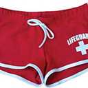 LIFEGUARD Girls Kids Officially Licensed Hi-Cut Short Red and White Soft Cotton Material (Small)