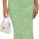 MEROKEETY Women's Summer Sleeveless Floral Bodycon Dress 2026 Spring Mesh Wedding Guest Cocktail Formal Party Maxi Dresses (Medium, Lightgreen)