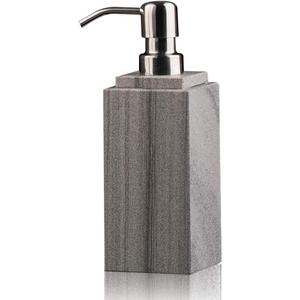 Hand Liquid&Lotion Soap Dispenser Pump Bottle Natural Marble for Kitchen Bathroom Countertop Laundry Room Holds Dish Soap Shampoo Laundry Liquid Shower Gel (Grey Sand)