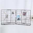 Photo Display Rack, Note Display Rack, Double-sided Photo Metal Rack, Suitable for Use As a Home Desk Photo Organizer, With 20 Wooden Clips, Black