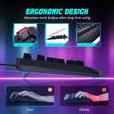 yesbeaut Gaming Keyboard, 7-Color Rainbow LED Backlit, 104 Keys Quiet Light Up Keyboard, Wrist Rest, Whisper Silent, Anti-ghosting Multimedia Keys, Waterproof USB Wired Keyboard for PC Mac Xbox