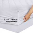 Utopia Bedding Quilted Fitted Mattress Pad, Queen Size, Elastic Fitted Mattress Topper Protector and Cover with Deep Pocket Stretches up to 16 Inches, Machine Washable (White)