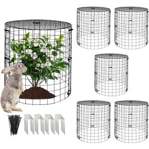 Garden Plant Protectors from Animals,Metal Plant Cage Chicken Wire Cloche with Ground Stakes and Nylon Tie,Garden Plant Protectors for Flower Vegetable to Keep Animals Out-11.8"x 12.6" (6)