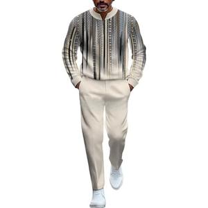 Men's Casual Sports Long Sleeved Jogging Suit Two-Piece Set | Jacket and Pants
 XXL