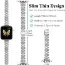 MioHHR Slim Metal Band Compatible with Apple Watch Band 42mm(Series 11 10) 41mm(Series 9 8 7) 40mm(Series 6 5 4 SE3/2/1) 38mm(Series 3 2 1),Stainless Steel iWatch Bands for Women,Silver