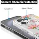Ranz Case for iPhone 16, Anti-Scratch Shockproof Series Clear Hard PC+ TPU Bumper Protective Cover Case for iPhone 16 (6.1") - Floral Painting