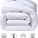COHOME King Size Cooling Comforter, All-Season Quilted Down Alternative Duvet Insert, Luxury Hotel Breathable GentleSoft Comforter with Anti-Clump Tech & 8 Tab - Reversible - White 92 x 102 inches