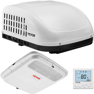 VEVOR RV Air Conditioner, 15000 BTU Non-Ducted Rooftop RV AC Unit, 65 dB Quiet Design, Including Air Distribution Box, Operation Panel and Installation Hardware, for Campers, Vans, Trailers, White