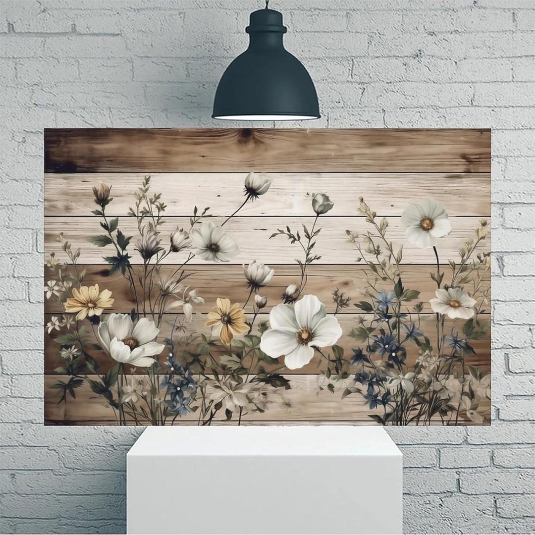 Vintage Rustic Floral Bouquet Wall Canvas – 12 x 18 Inches – Frameless Poster – Home and Office Interior Decoration for Living Room, Bedroom, Kitchen, and Cafe