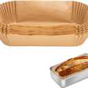 100 Pcs Loaf Pan Liners for Baking Bread 9x5 Inch, Non-Stick Pre Formed Parchment Paper for Bread Pan, Ideal Disposable Loaf Breads Liners for Baking Toast, Cakes, Banana Breads, Brown