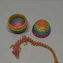 TBOLINE 12" 3D Printed Dragon Egg, Christmas Stocking Stuffers for Kids Boys, Cool 3D Printer Articulated Crystal Dragon Toy for Boys Kid Teen, Animals Fidget Toy Dinosaur Eggs for 5-7 4-6 8-12 (Glow-in-the-dark Rainbow)