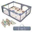 Baby Playpen with Mat, 79"x59"x26.5" with 0.4" Playmat, Large