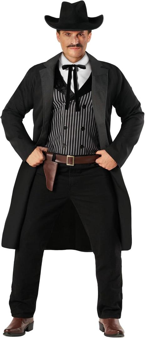 Morph Western Outfit for Men Wild West Costume Men Halloween Costumes Adult Cowboy Western Sheriff Costume (Large)