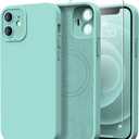 Designed for iPhone 12 Case with Screen Protector - Upgraded Camera Protection - Wireless Charging Compatible - Silicone Protective Phone Case 6.1" for Men Women Girls - Ice Teal