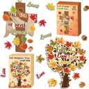 delaimastor Fall Religious Jesus Craft Kit DIY Religious Cross Craft Kit Fall Hankful Heart Trees Crafts for DIY Thanksgiving Craft Supplies School Classroom Fun Activities