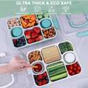 Large Snackle Box Container with 2 Sauce Cups, 8-Compartment Divided Serving Tray with Lid & Handle, Portable Snack Tray for Travel Picnic, Leak-Proof, Dishwasher Safe, BPA-Free